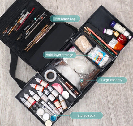 BeautyPro™ Mehrschichtige Make-up-Tasche mit großem Fassungsvermögen