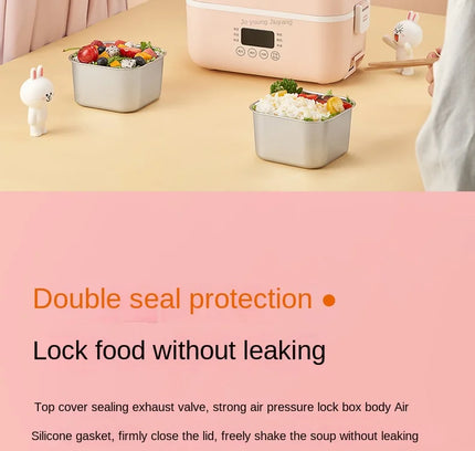 2024 New Electric Lunch Box insulation  in heating steaming cooking portable dry burning proof FH550  Brown