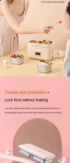 2024 New Electric Lunch Box insulation  in heating steaming cooking portable dry burning proof FH550  Brown