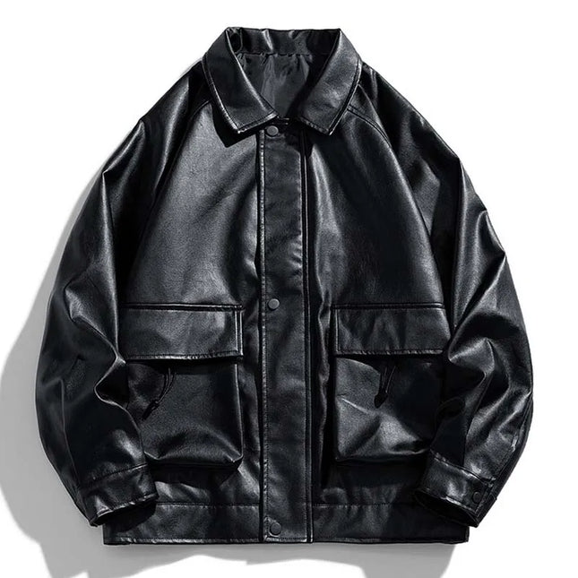 StrideFlex™️ Zipper Locomotive Leather Jacket