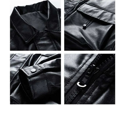 StrideFlex™️ Zipper Locomotive Leather Jacket