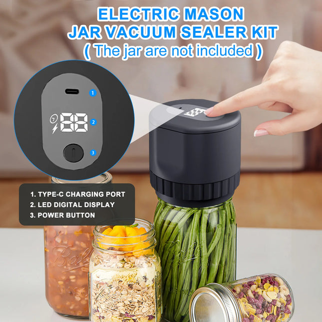 JarMaster™️ Electric Mason Jar Vacuum Sealer Kit