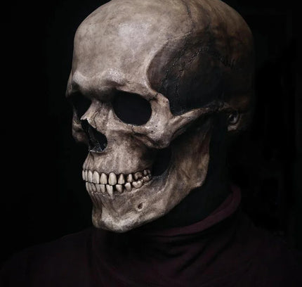 Creepy Latex Skull Mask with Movable Jaw