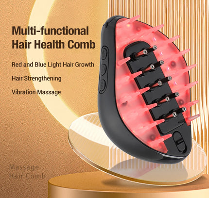 Red and Blue Light Hair Growth Comb Multi-functional Hair Health Comb Scalp Applicator Essence Importer Vibration Massage Hair