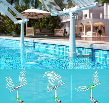 Kreativer Pool-Brunnen-Sprüher, Doppelspray, Wasserbrunnen, verstellbarer Wasserfall, Pool-Sprinkler, lustiges Schwimmbad-Zubehör