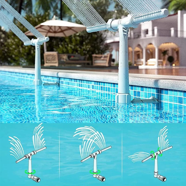 Creative Pool Fountain Sprayer Dual Spray Water Fountain Adjustable Waterfall Pool Sprinkler Funny Swimming Pool Accessories