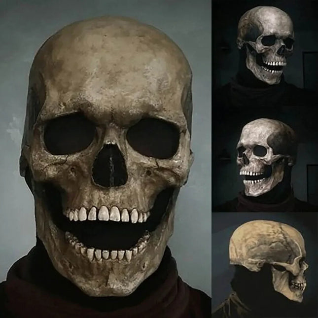 Creepy Latex Skull Mask with Movable Jaw