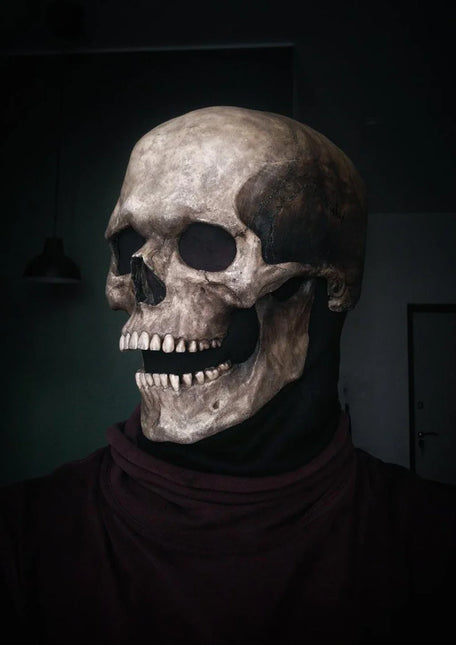 Creepy Latex Skull Mask with Movable Jaw