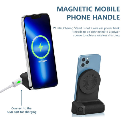 Magnetic Camera Handle with Bluetooth and Wireless Charging