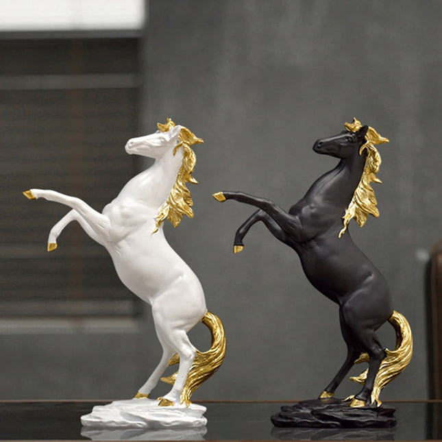 Artisan Equine Majesty - Goldene Pferde-Tischskulptur