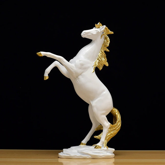 Artisan Equine Majesty - Goldene Pferde-Tischskulptur