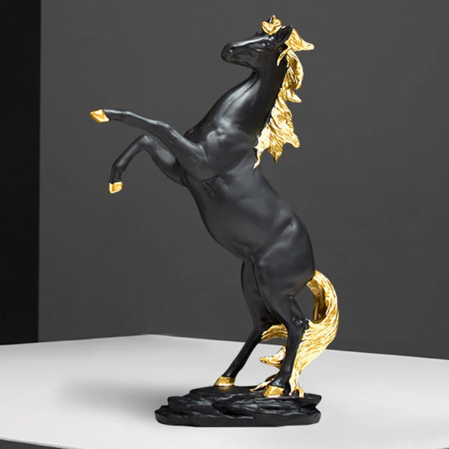 Artisan Equine Majesty - Goldene Pferde-Tischskulptur