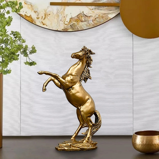 Artisan Equine Majesty - Goldene Pferde-Tischskulptur