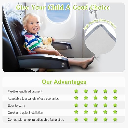 Kids Airplane Seat Extender & Foot Rest Travel Hammock