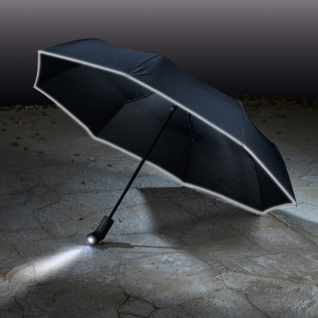 Auto Reverse Folding UV Umbrella with Reflective Stripe